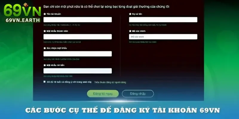 69VN Cách đăng ký tại trang chủ 69VN